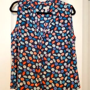 Talbots Umbrella pattern tank with collar